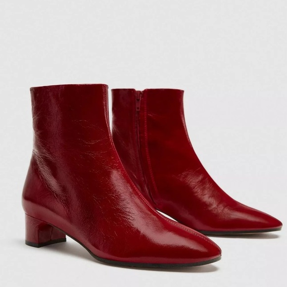 zara ankle boots leather